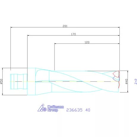 Komet KUB Trigon váltólapkás telibefúró ABS 50 40 mm