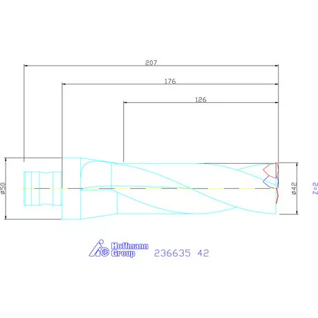 Komet KUB Trigon váltólapkás telibefúró ABS 50 42 mm