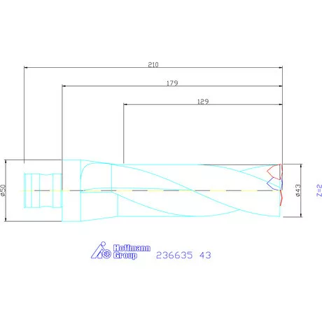 Komet KUB Trigon váltólapkás telibefúró ABS 50 43 mm