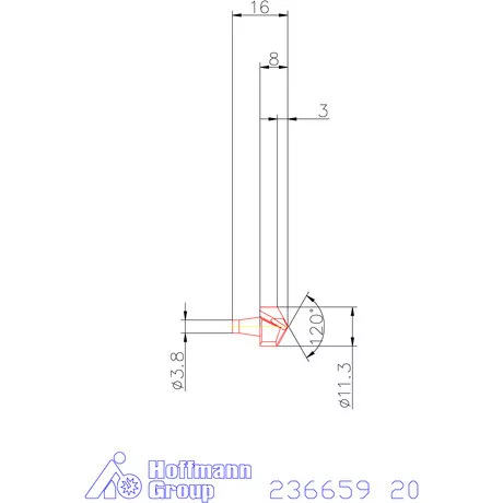 Komet KUB Centron Powerline keményfém fúrócsúcs 20