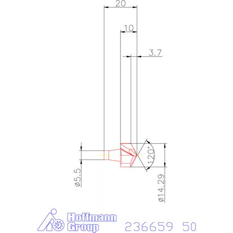 Komet KUB Centron Powerline keményfém fúrócsúcs 50