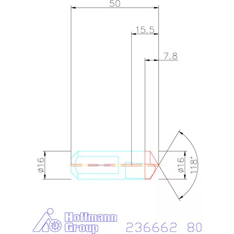 Komet KUB V464 HSS központosító csúcs 80