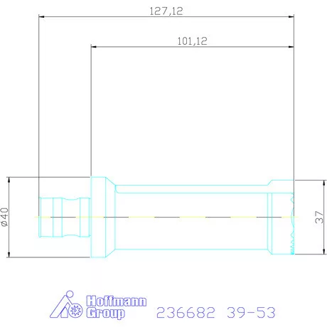 Komet TwinKom alaptest kétélű kiesztergálóhoz axiális állítás nélkül ABS szárral 39-53 mm
