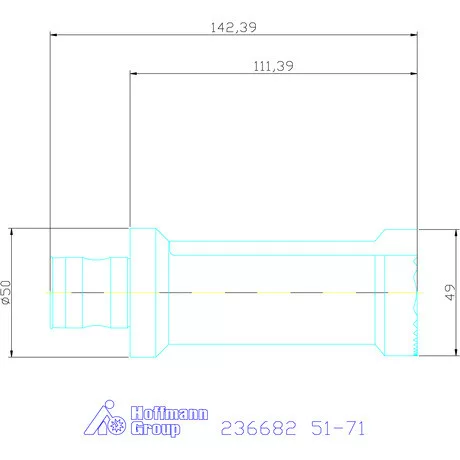 Komet TwinKom alaptest kétélű kiesztergálóhoz axiális állítás nélkül ABS szárral 51-71 mm