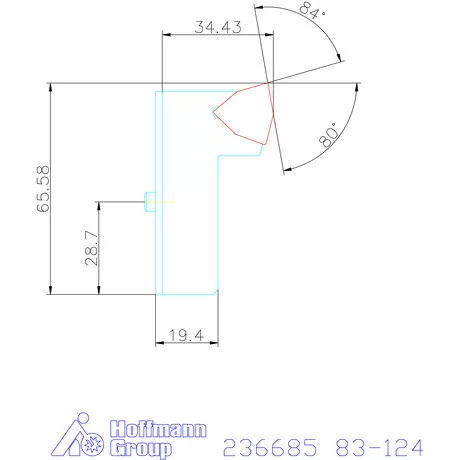Komet TwinKom tartó α = 80° kétélű kiesztergálóhoz Nagyolás 83-124