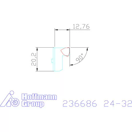 Komet TwinKom tartó α = 90° kétélű kiesztergálóhoz Nagyolás 24-32