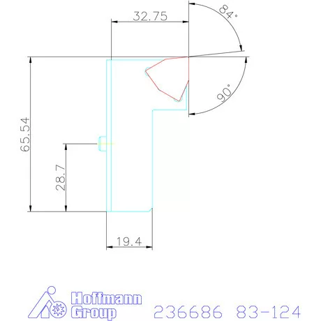 Komet TwinKom tartó α = 90° kétélű kiesztergálóhoz Nagyolás 83-124