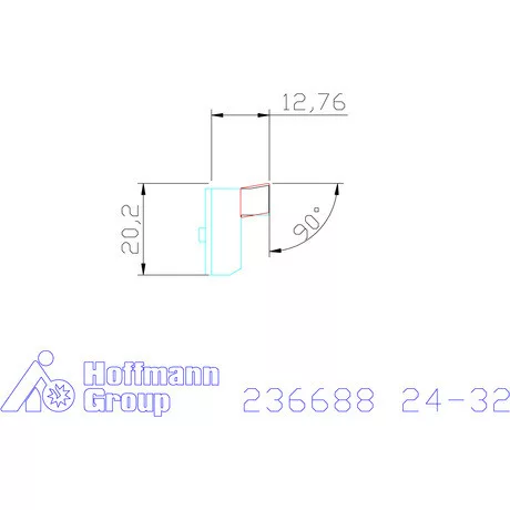 Komet TwinKom tartó α = 90° kétélű kiesztergálóhoz Simítás 24-32