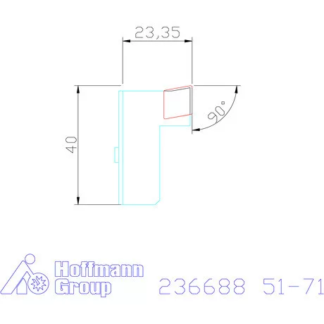Komet TwinKom tartó α = 90° kétélű kiesztergálóhoz Simítás 51-71