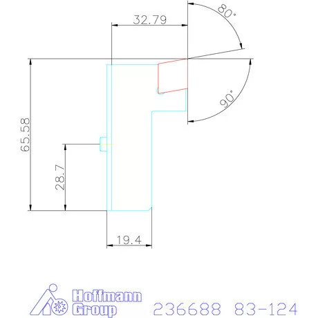 Komet TwinKom tartó α = 90° kétélű kiesztergálóhoz Simítás 83-124