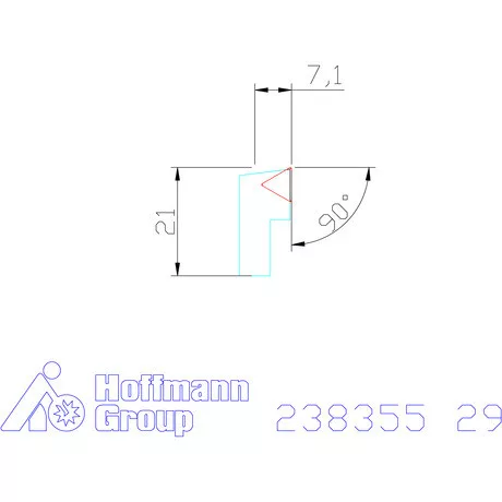 Komet lapkatartó betét 90°, M03Speed-hez Előre 29