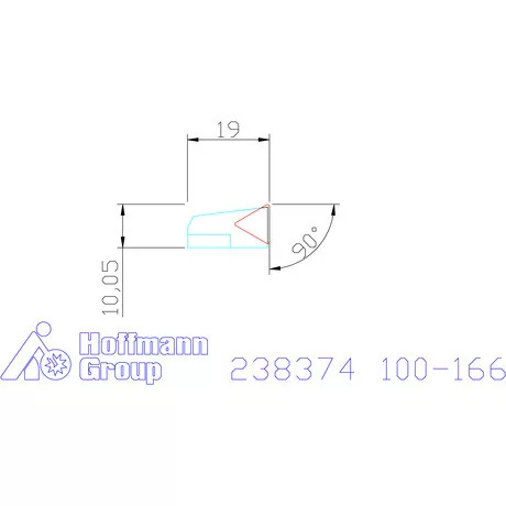 Komet lapkatartó betét 90°, M03Speed-hez Előre 100-166