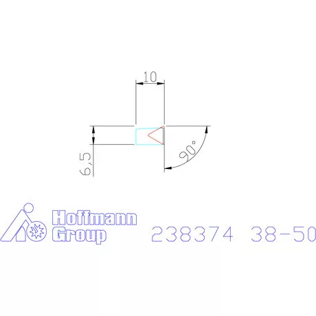 Komet lapkatartó betét 90°, M03Speed-hez Előre 38-50