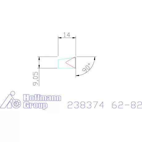 Komet lapkatartó betét 90°, M03Speed-hez Előre 62-82