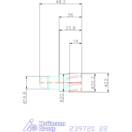 Garant VHM dörzsárfej HPC H7 acél Átmenőfurat 22 mm