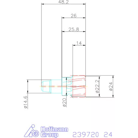 Garant VHM dörzsárfej HPC H7 acél Átmenőfurat 24 mm