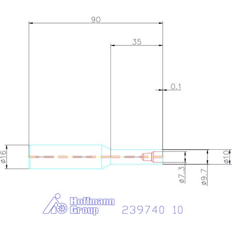 Garant 90°-os befogó, hengeres, belső hűtéssel rövid 10