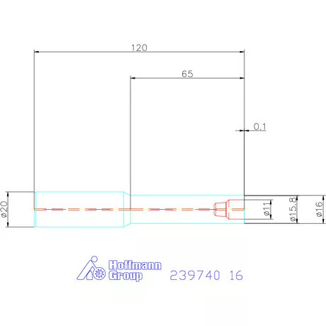 Garant 90°-os befogó, hengeres, belső hűtéssel rövid 16