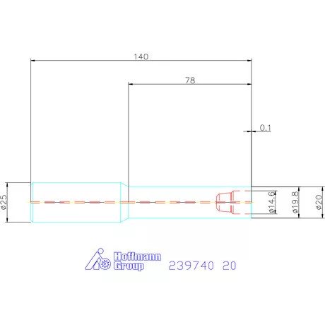 Garant 90°-os befogó, hengeres, belső hűtéssel rövid 20