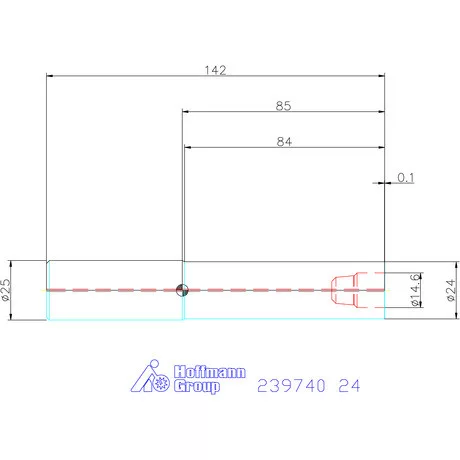 Garant 90°-os befogó, hengeres, belső hűtéssel rövid 24