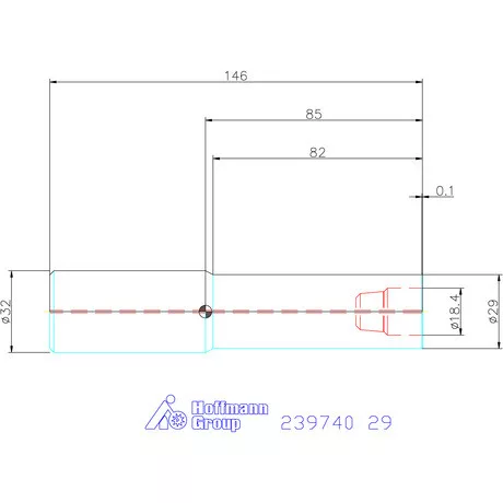 Garant 90°-os befogó, hengeres, belső hűtéssel rövid 29