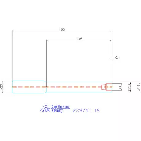 Garant 90°-os befogó, hengeres, belső hűtéssel Hosszú 16