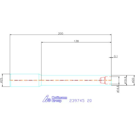 Garant 90°-os befogó, hengeres, belső hűtéssel Hosszú 20