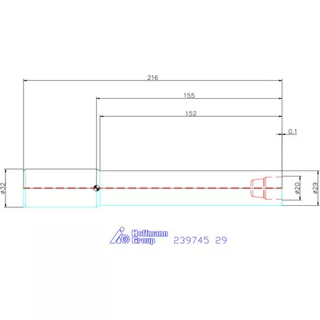 Garant 90°-os befogó, hengeres, belső hűtéssel Hosszú 29