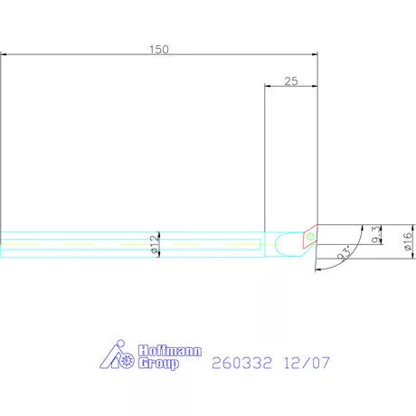 Furatkés HSS  12/07 mm
