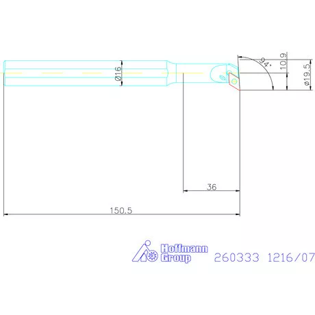 Furatkés HSS  1216/07 mm