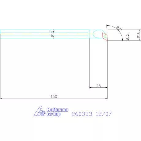 Furatkés HSS  12/07 mm