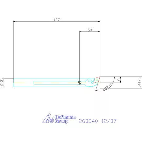 Furatkés, acél  12/07 mm