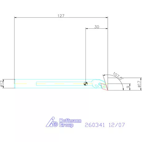 Furatkés, acél  12/07 mm