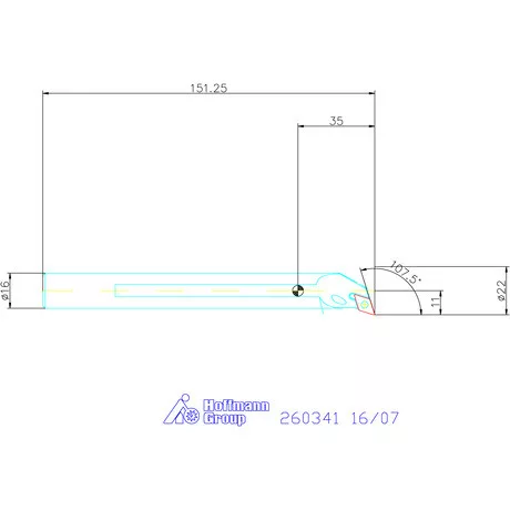 Furatkés, acél  16/07 mm