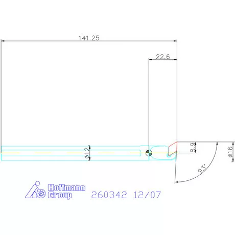 Furatkés, acél  12/07 mm