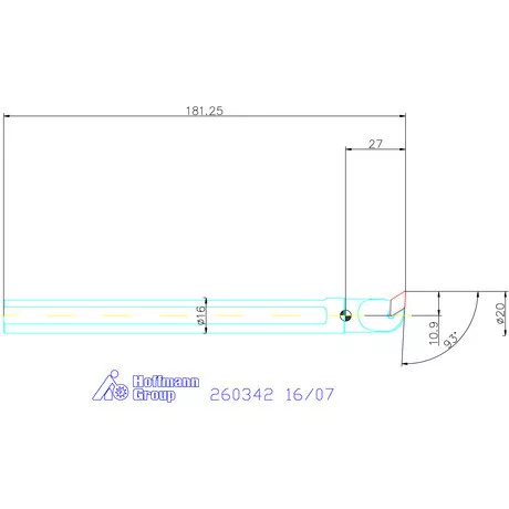 Furatkés, acél  16/07 mm