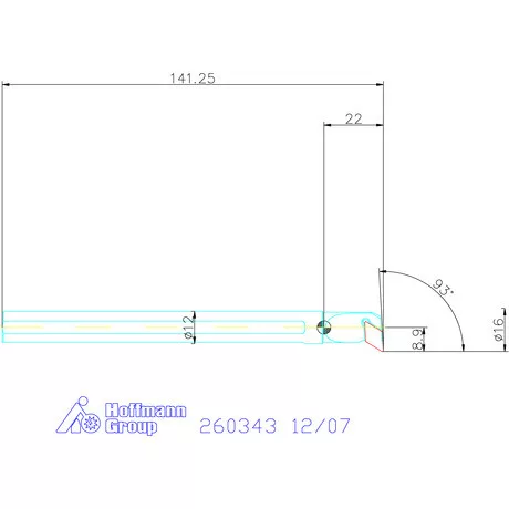 Furatkés, acél  12/07 mm