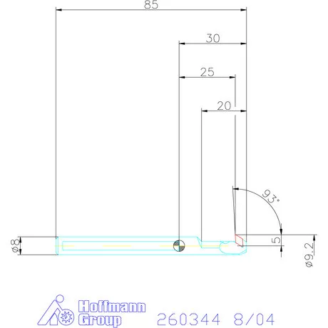 Furatkés, acél  8/04 mm