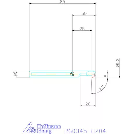 Furatkés, acél  8/04 mm