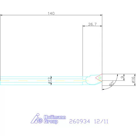 Furatkés, acél  12/11 mm