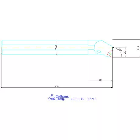 Furatkés, acél  32/16 mm