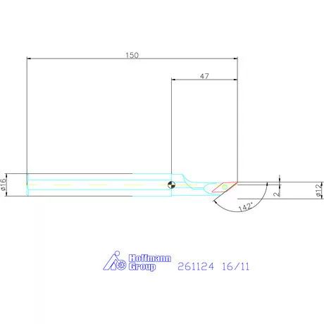 Furatkés, acél  16/11 mm