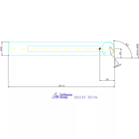 Furatkés, acél  32/16 mm