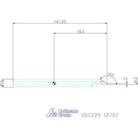 Furatkés, acél  12/07 mm