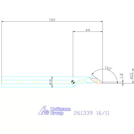 Furatkés, acél  16/11 mm