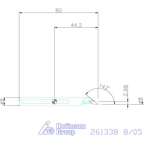 Furatkés, acél  8/05 mm