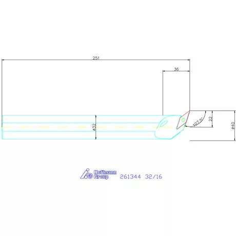 Furatkés, acél  32/16 mm