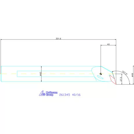 Furatkés, acél  40/16 mm