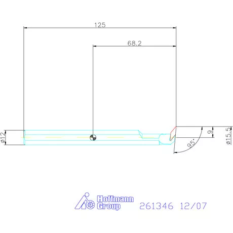 Furatkés, acél  12/07 mm