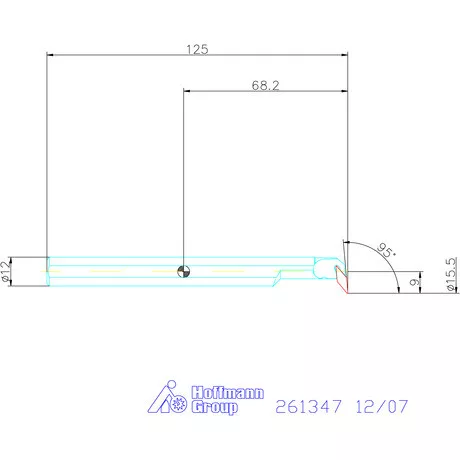 Furatkés, acél  12/07 mm